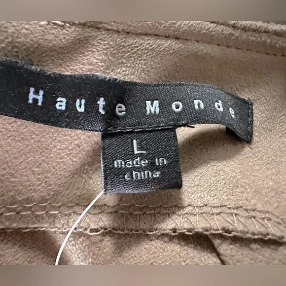 Haute Monde Tan Pencil Skirt with Fringe - Picture 3 of 4